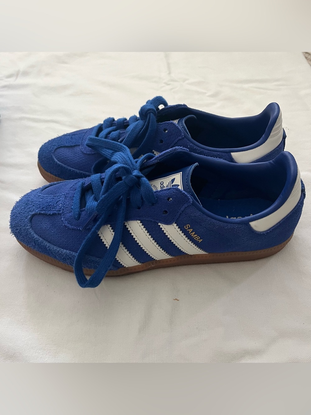 adidas OG Samba Suede Sneakers in Royal Blue & White